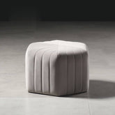 18.5 inch wide velvet pouf ottoman in gray, hexagonal shape